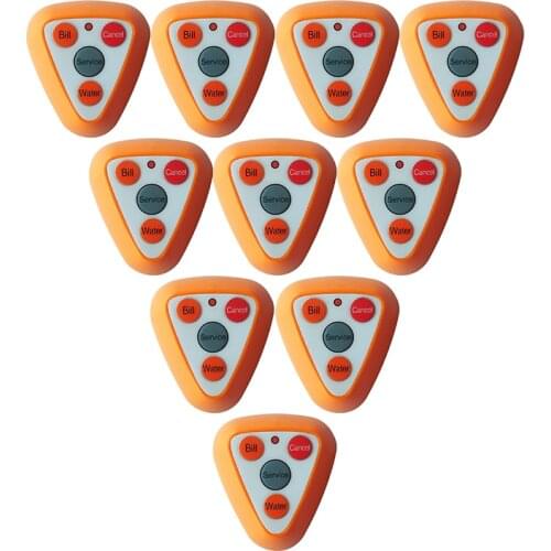 10pcs FEILING Call Buttons 4 Keys Restaurant Waterproof Wireless Paging System Transmitter Bell Waiter Nursing Calling Service