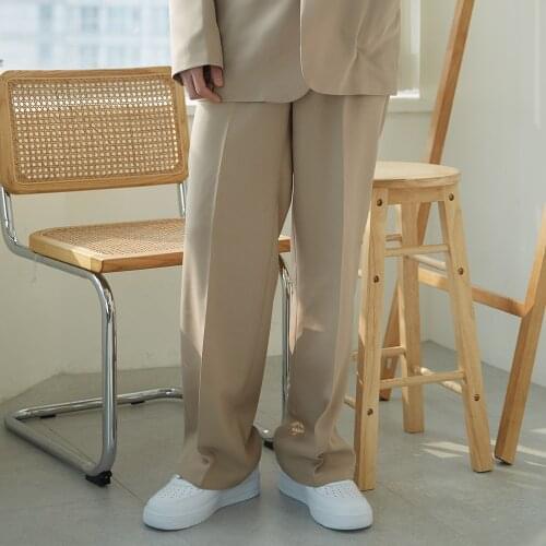 Minimalist temperament mens pants 2021 summer new casual loose style pants straight tube large size wide pants