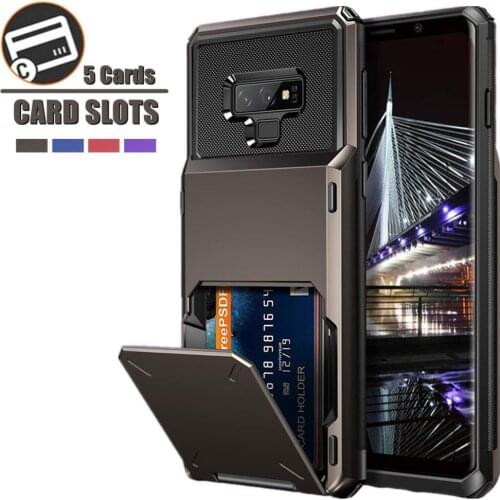 Flip Card Slots Cover Funda For Samsung Note 9 S9 Plus Case With Wallet Card Hidden Credit Card Coque For Galaxy S9+ Note9 Capa