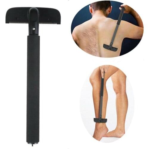 Men Back Epilator Razor Adjustable Stretchable Retractable Detachable Long Handle Trimmer Shaver Hair Removal Tool For Body Leg