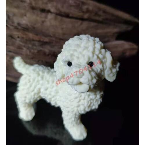 Fruta de marfil Natural, peluche tallado a mano, perro mascota, decoraciones de artesanía exquisitas