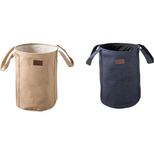 HOT-Bathroom Folding Laundry Basket Thickening Organizer Storage Basket Folding Bag Laundry Basket with Handles