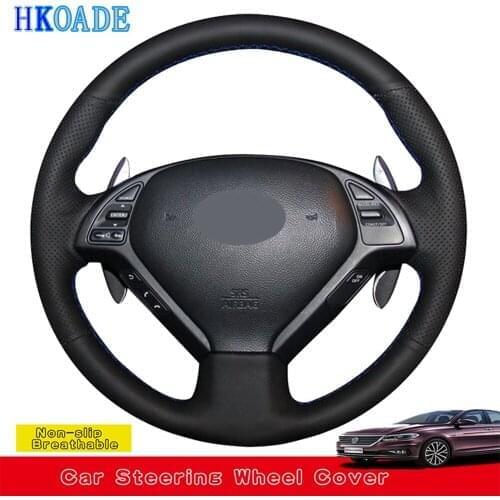 Hand-stitched Stylish Artificial Leather Car Steering Wheel Cover For Infiniti G G25 G35 G37 Q Q40 Q60 QX50 (US) EX EX35 EX37