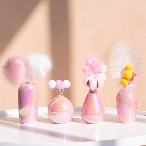 Nordic light luxury style pink girl ceramic vase creative birthday gift bedroom TV cabinet home decoration ornaments