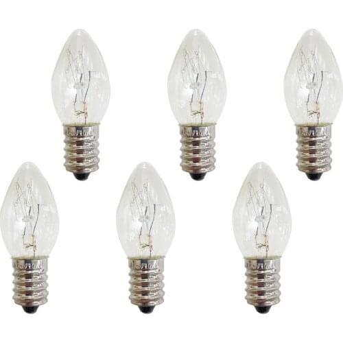 E14 Light Bulb 220V-240V 10W C7 Bulb E14 Aluminum Small Screw Mouth Transparent Aroma Lamp Incandescent Tungsten Night Lamp Bulb