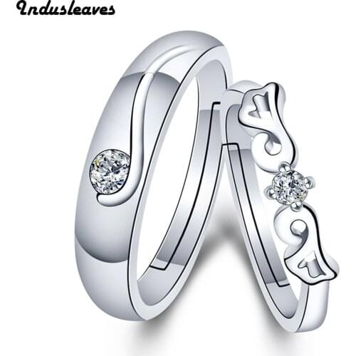 Indusleaves Fashion Jewelry New Ring for Women Men Couple Lovers Angel Wings Zirconia Rings Party Gift