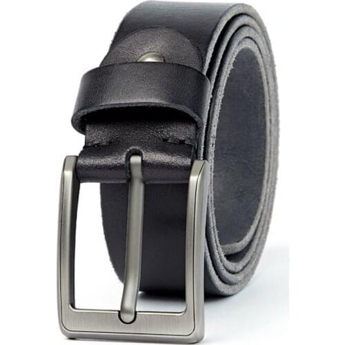 Design Fashion Genuine Leather For Men High Quality Black Buckle Jeans Belt Cowskin Casual Belts Business Belt Cowboy waistband