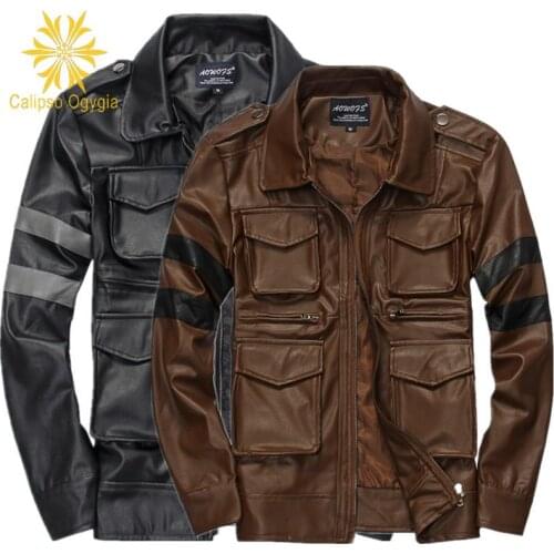 NEW Spring Fashion Patchwork Mens Coat Leather Quality Durable Overcoat Jacket Hot Mens Bomber Faux Leather Jackets COML15