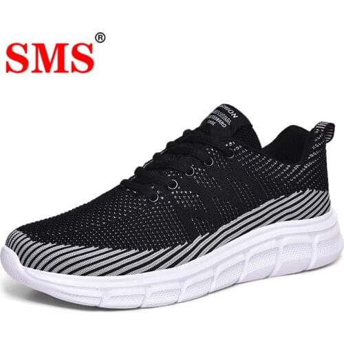 SMS Summer Men Shoes Lace-up Mesh Men Casual Shoes Lightweight Comfortable Breathable Running Shoes Sneakers Feminino Zapatos
