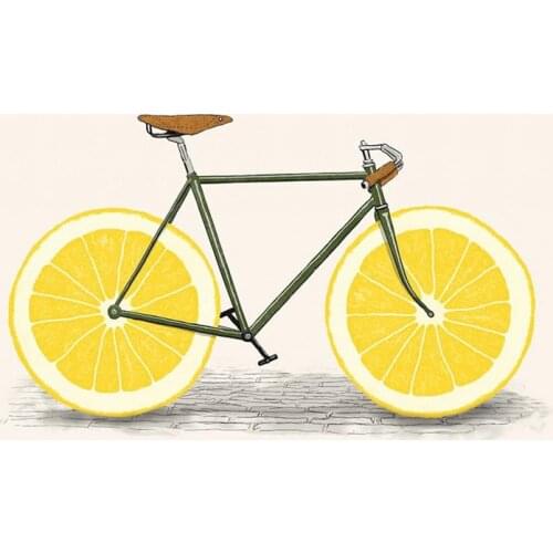 Wall Art Kids Room Decor Lemon Fruits Bike Painting on Canvas Prints Kitchen Decor Living Room Decoration Nodric Poster