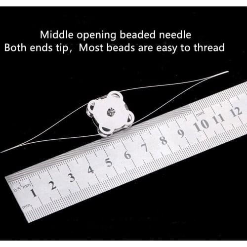 Delicate Stainles Steel Central Opening Curved Beading Needles Tools Pins for bead Threading String Cord Bracelet Jewelry Making
