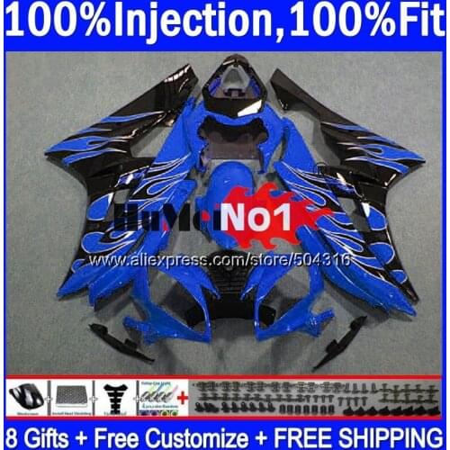 OEM For YAMAHA YZF R 6 YZF 600 YZF-600 7MC.64 blue flames YZF R6 06-07 600CC YZF600 YZF-R6 2006 2007 YZFR6 06 07 OEM Fairings