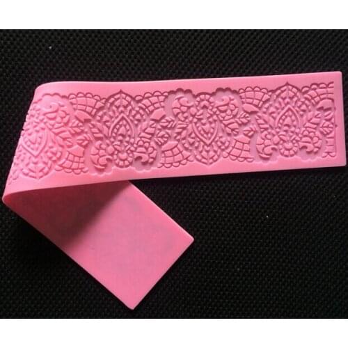 Wholesale big floral leave fence sugar mat decoration for xmas fondant cake border chocolate mold silicone mold DIY tool