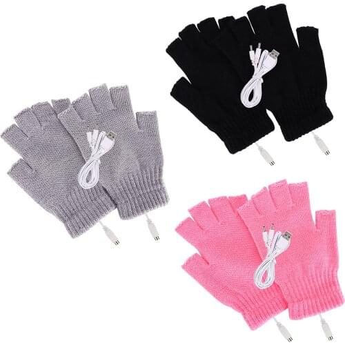 Laptop Gloves Winter Warm Gloves USB Heated Gloves USB Warm Gloves Washable Design Knitting Hands Hands Warmer Knitting Gloves