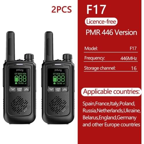 Baofeng Pofung F17 Mini Walkie Talkie PMR/FRS Portable 1/2pcs Two way Radio USB Charging Radio for Hunting Hotel BF-888S BF-C9