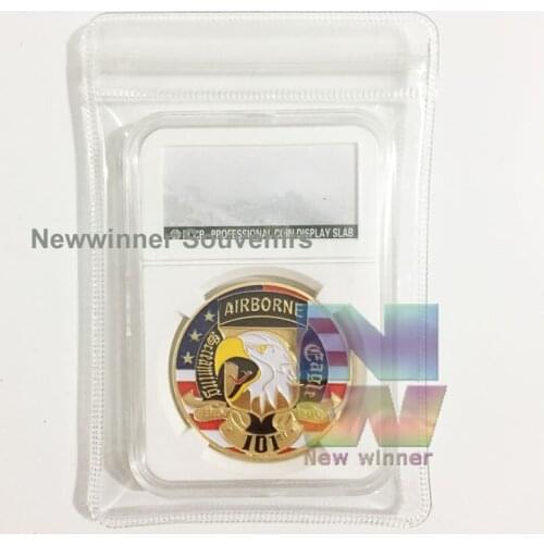 Gold Plated USA 101st Airborne Division Military Medal Commemorative Challenge Coin