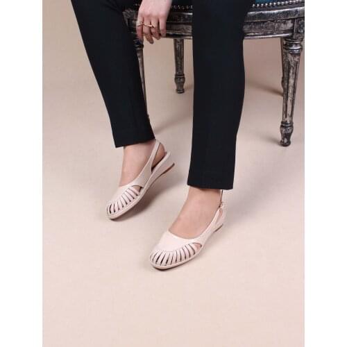 Women Sandals Beige the Back Arched Daily Casual Shoes 2021 Summer Season