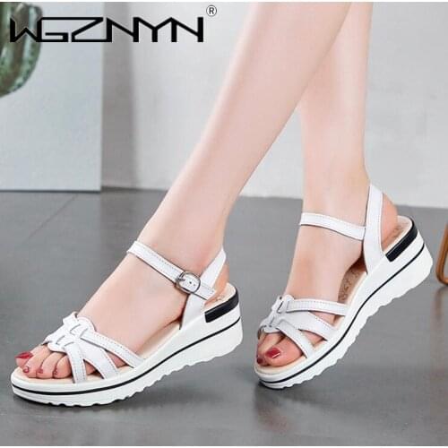 Womens Shoes Sandals Summer New Sandals Fashion Wild Fish Mouth Sandals Wedges Flat Female Sandals Summer Womens Shoes Slipper