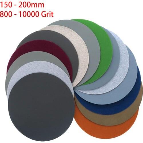 150-200mm Sanding Discs Round Sandpaper Wet and Dry Hook & Loop Sander Pads 800-10000 Grit Silicon Carbide for Tools Polishing