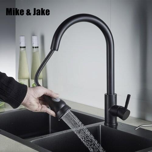 Stainless steek 304 kitchen faucet pull out kitchen sink mixer black faucet mixer kitchen faucets pull out 304 kitchen tap MJ040