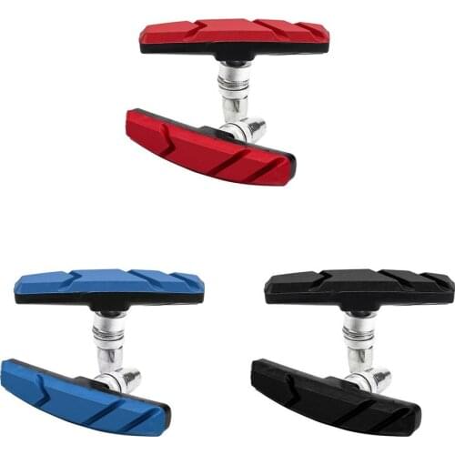 1 Pair Bicycle Mountain Brake V-brake Pads With Mud Trough Silent Bicycle Brake Pads Road Bike Brake Pads Rubber Sheet Replaceab