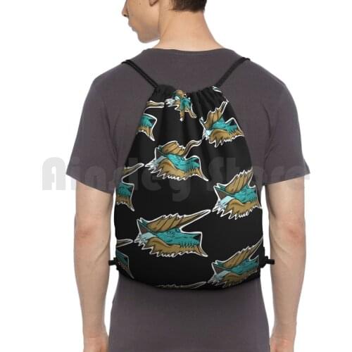 Zinogre Headshot Backpack Drawstring Bags Gym Bag Waterproof Zinogre Monster Hunter Video Game