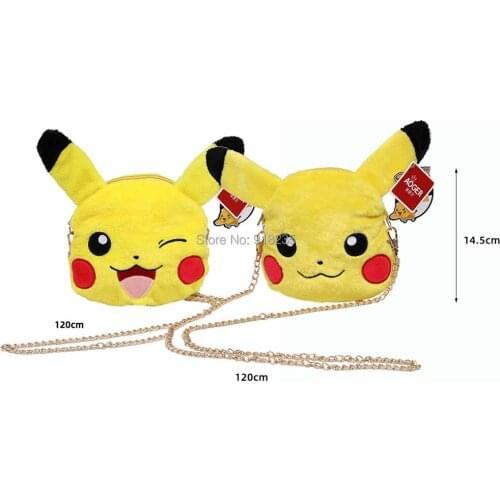 10/Lot 2 Styles Genuine Pika 14.5CM Plush Shoulder Bag Plush Doll Stuffed Toys