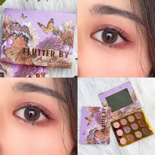12Colors Eye Makeup Nude Matte Shimmer Eyeshadow Palette Glitter Powder Smoky Eyeshadow Earth Ombre Brush Set Pigment Girl Gift