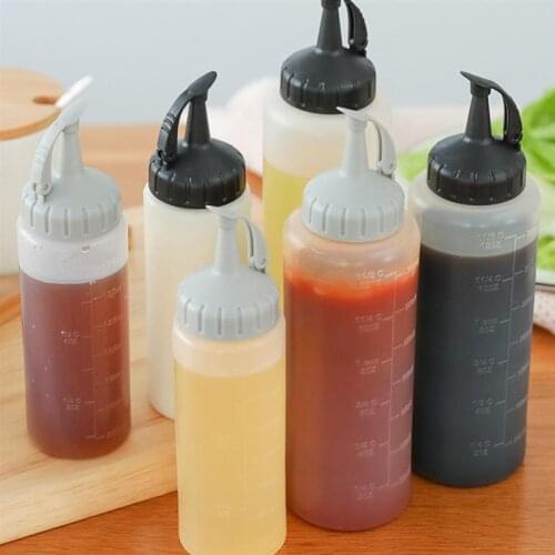 175ml /350ml Squeeze Oil Pot Seasoning Bottle Ketchup Mustard Sauce Vinegar Syrup Seasoning Bottle With Lid Oil Control Bottle