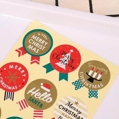 180pcs/lot Merry Christmas gift sealing sticker cake box decoration Message sticker