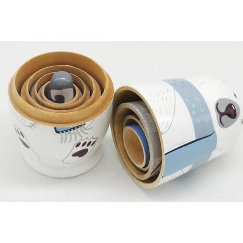 5Pcs Wooden Russian Nesting Doll Matryoshka Babushka Catoon Animal Figurine