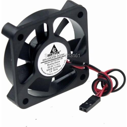 5pcs/lot Gdstime 50mm X 50mm X 10mm 5V 0.14A Dupont 2Pin Small DC Brushless Cooling Fan