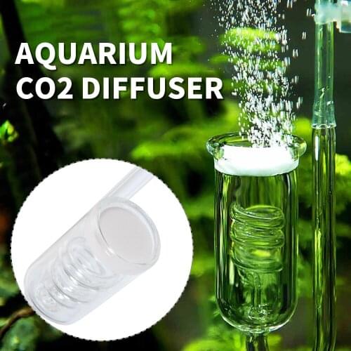 Aquarium CO2 Diffuser Glass Fish Tank Bubble Atomizer Reactor Solenoid Regulator Moss Refiner Atomizer For Plants