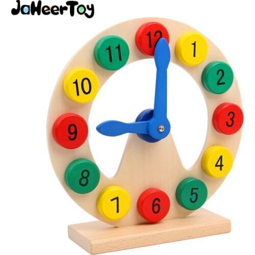 JaheerToy Wooden Digital Clock Montessori Early Education Toys for Children Learning and Recognition Time Kids Baby