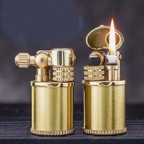 Original zorro Kerosene lighter mini pure copper side sliding ignition smoking gift for men drop shipping
