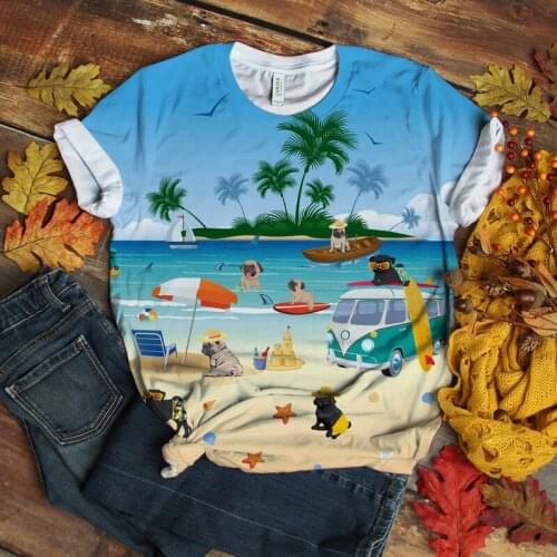 Hot Sale Men Clothing Usa Size Oversized Tshirts Anime Printing Tees Short Sleeve Cotton Dog Streetwear