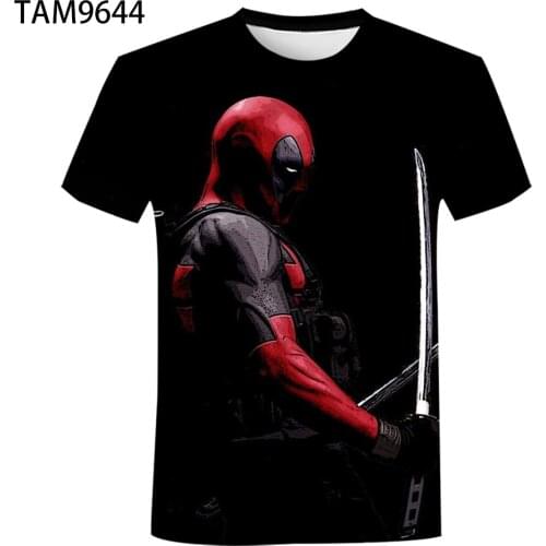 American anime Deadpool Shirt Tee 3D printing T-shirt large size men and women fitness clothing Kid shirt fun casual T-shirt
