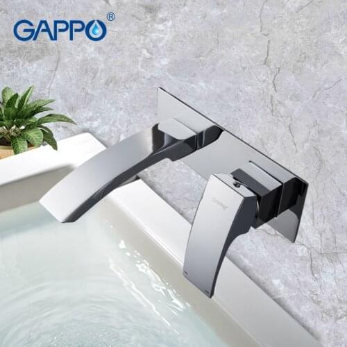GAPPO Wall Mounted Waterfall Basin Faucet Sink Faucet Chrome Polished Bathroom Mixer Tap Single Handle Hot And Cold Water