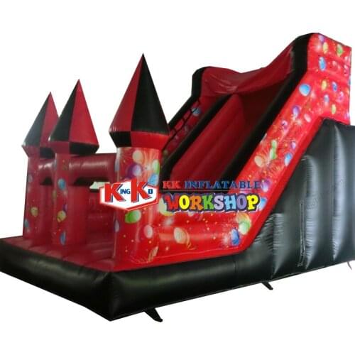 HD Balloon Printing Red PVC Childrens Lovely Inflatable Castle slide, dry slide trampoline