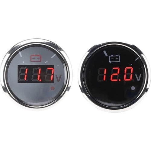 Voltmeter gauge car voltmeter 2in Battery Voltage Gauge LED Digital Display IP67 Waterproof Smart Alarm Universal for Boat
