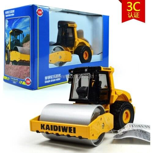 Kaidiwei high quality alloy Engineering Vehicle model Wholesale children toy cars single drum roller 1:50 similar to siku style