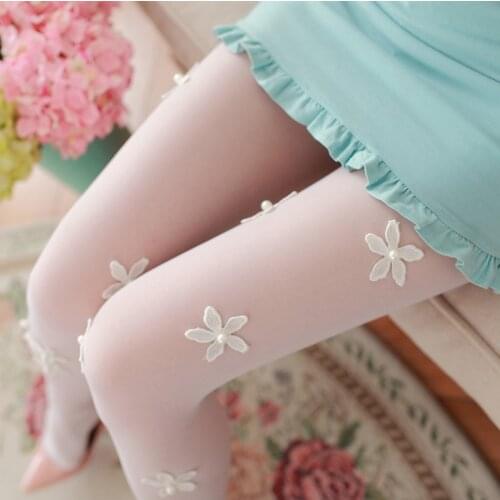 Beauty and Pretty Tights handcraft Flower Pantyhose For Girls and Womens