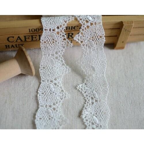 5 Meters 3cm Width Pretty Lace Guipure Light Ivory Water Soluble Venise Lace Applique Trim