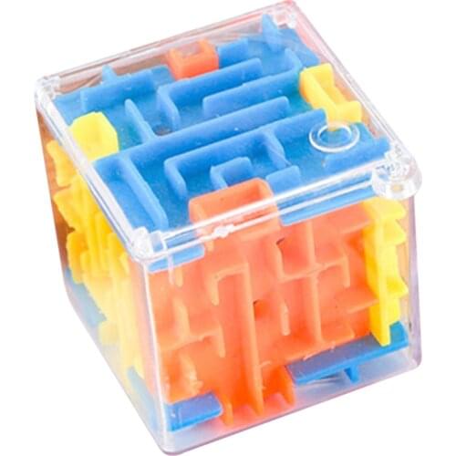 3pcs Mini 3D Maze Toy Transparent Beads Brain Teaser Game Toy Labyrinth Ball Rotate Children Puzzle Intelligence Trianing YH-17