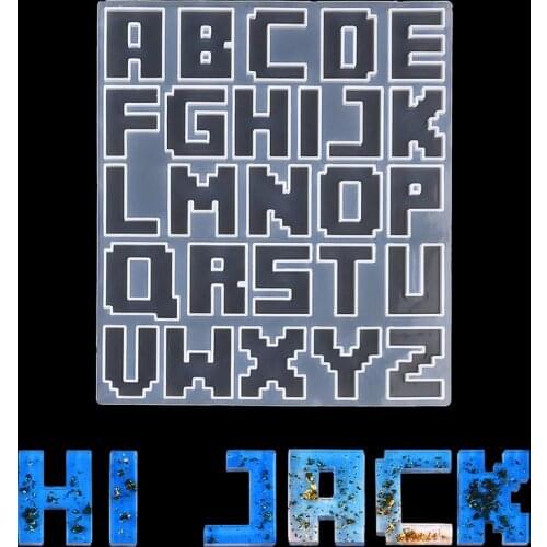 Mosaic English Alphabet Silicone Mold Resin Mold For DIY UV Crystal Epoxy Pendant Jewelry Making Tools