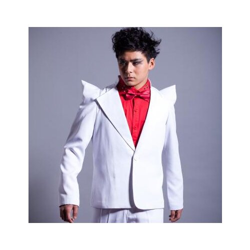 White 2020 Stage singer 1 fashion slim fit blazer men suit blazer masculino terno mens blazer jacket blazers Customizable
