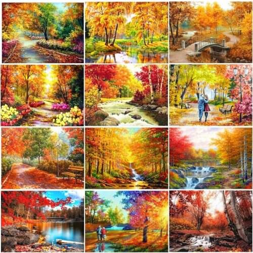 Diamond Paint Falling autumn leaves 5D Diamond Painting Mosaic Embroidery Kit Diamond Painting Full Drill