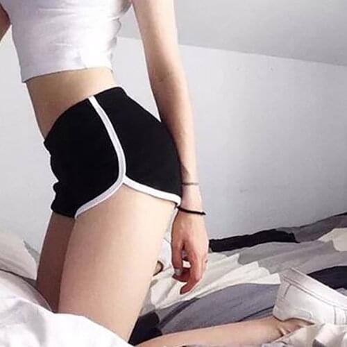 2019 New Summer High Waist Shorts Women Casual Shorts Workout Waistband Skinny Short