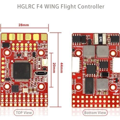New 20x20mm HGLRC F4 WING MPU6000 2-8S BEC 6V F405 Powerful 100A Integrated PDB Flight Controller for FPV RC Airplane Drones