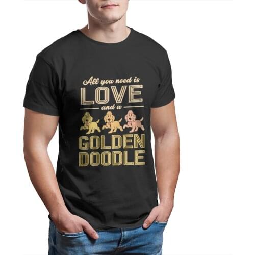 Retro - Doodle Dog Goldendoodle Golden Retriever P 100% Cotton Games Short Sleeve Anime Sleeve Streetwear T Shirts T-shirt